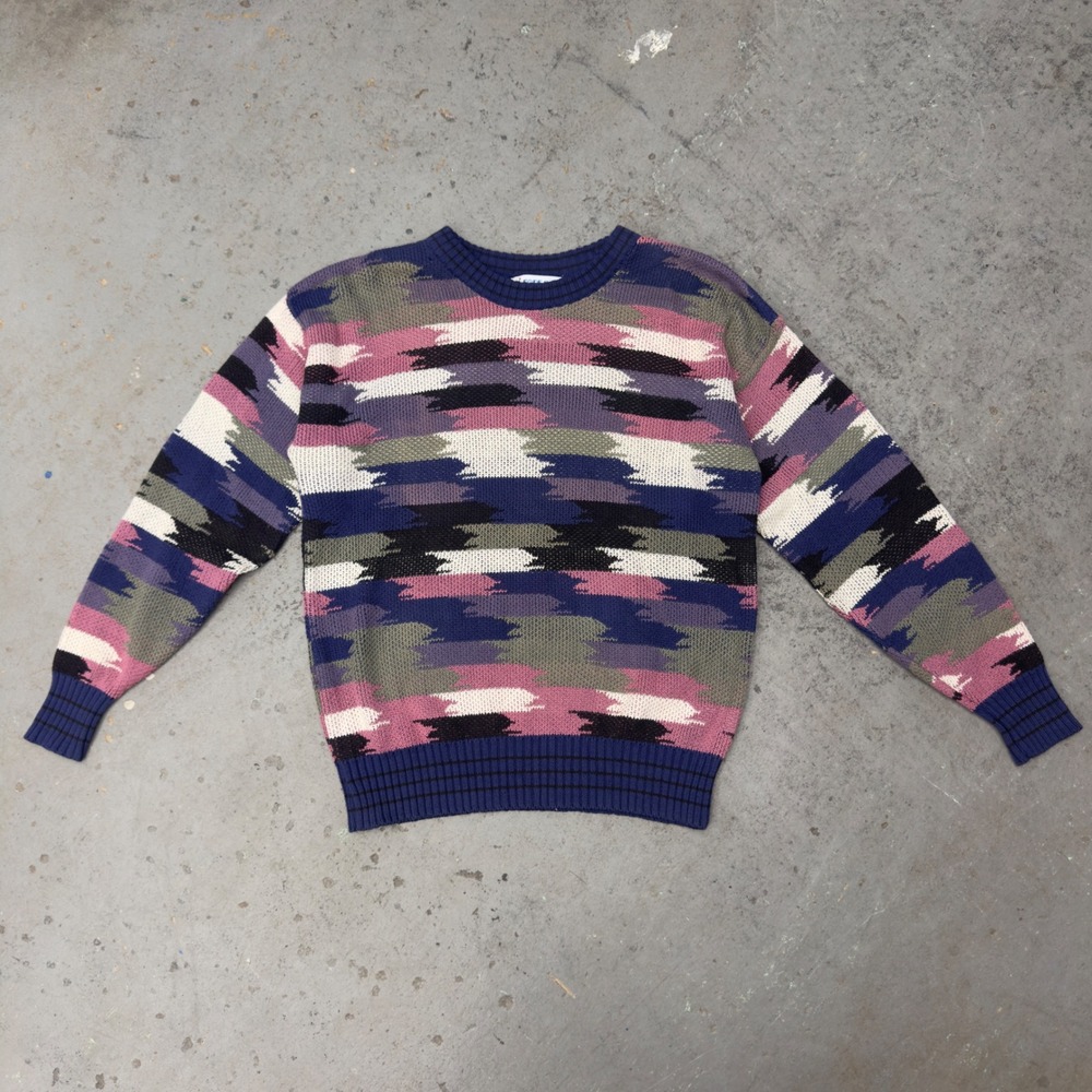 Fore Golf International Vintage 90s Abstract Cotton Knit Sweater Mens Medium USA